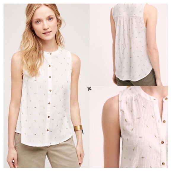 Anthropologie Tops - Anthro Vanessa Virginia Antalya Button Down Tank